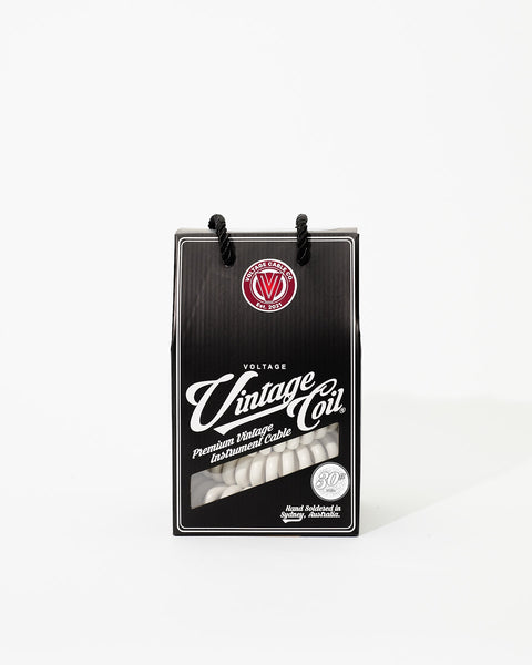 Voltage Vintage Coil™ V2 White 30ft Guitar Cable w/ ISO-COAT™ Protective Seal