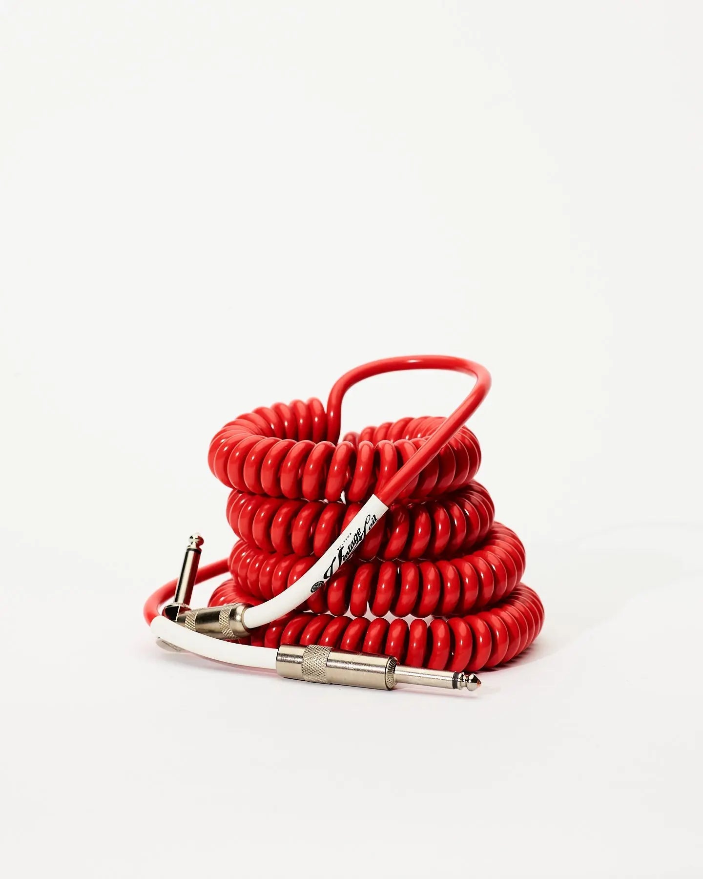 Coiled Guitar Cable - Voltage Cable Co. Vintage Coil®️Red 25ft 