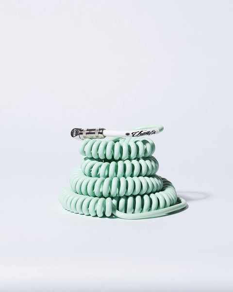 Surf Green coiled guitar cable product photo Voltage Vintage Coil®