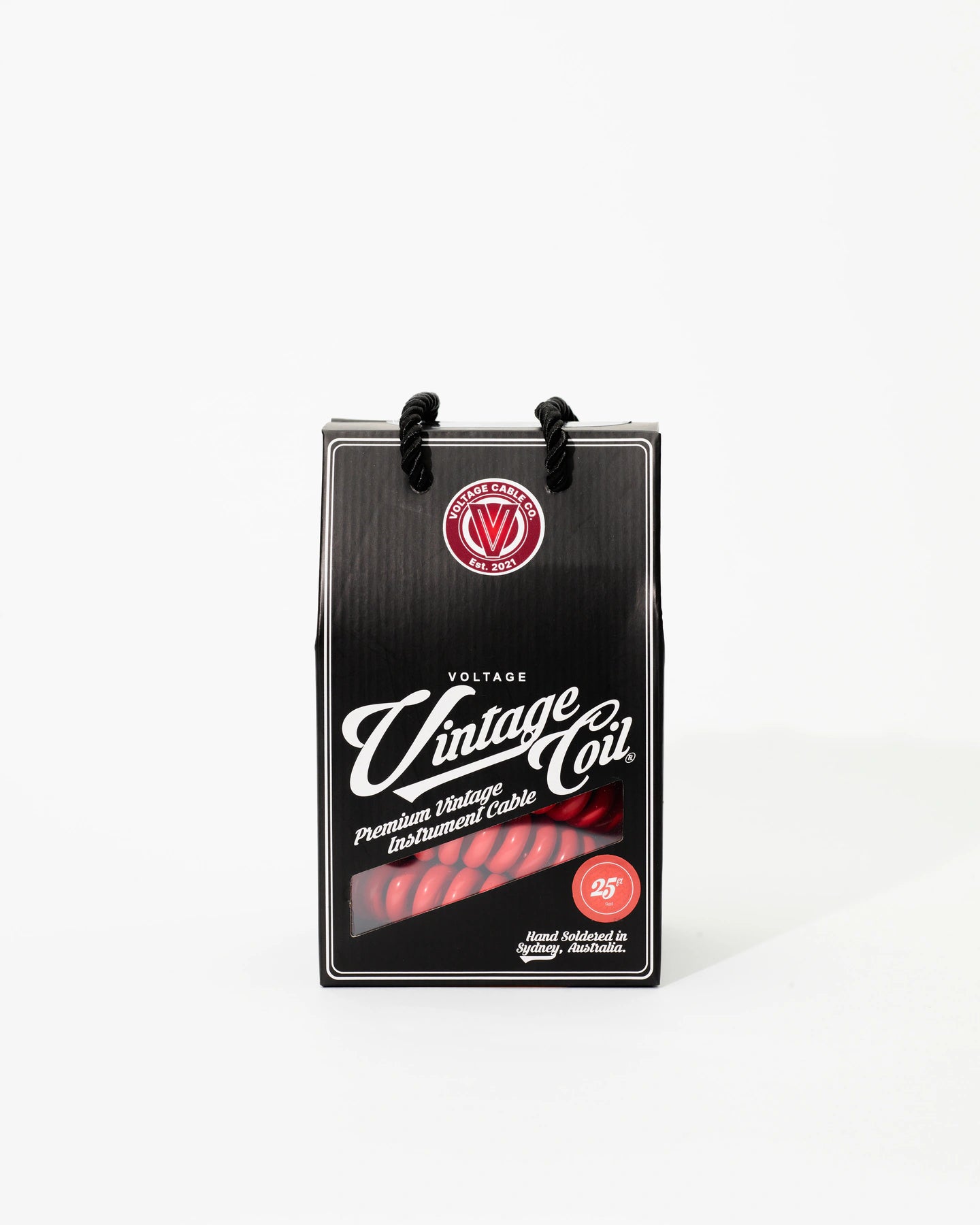 25 ft Red coiled guitar cable in retail box
