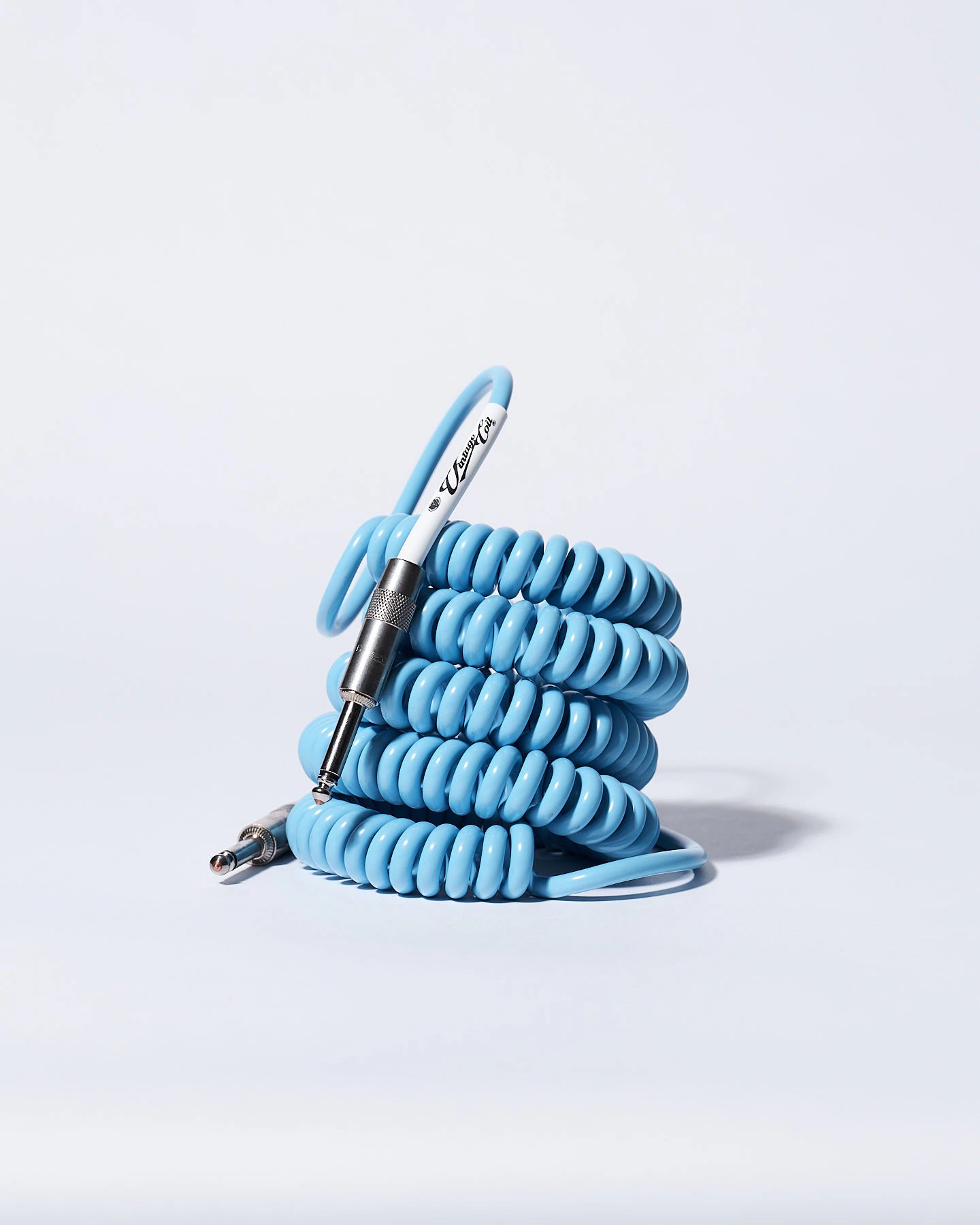 Electric Blue coiled guitar cable product photo Voltage Vintage Coil®